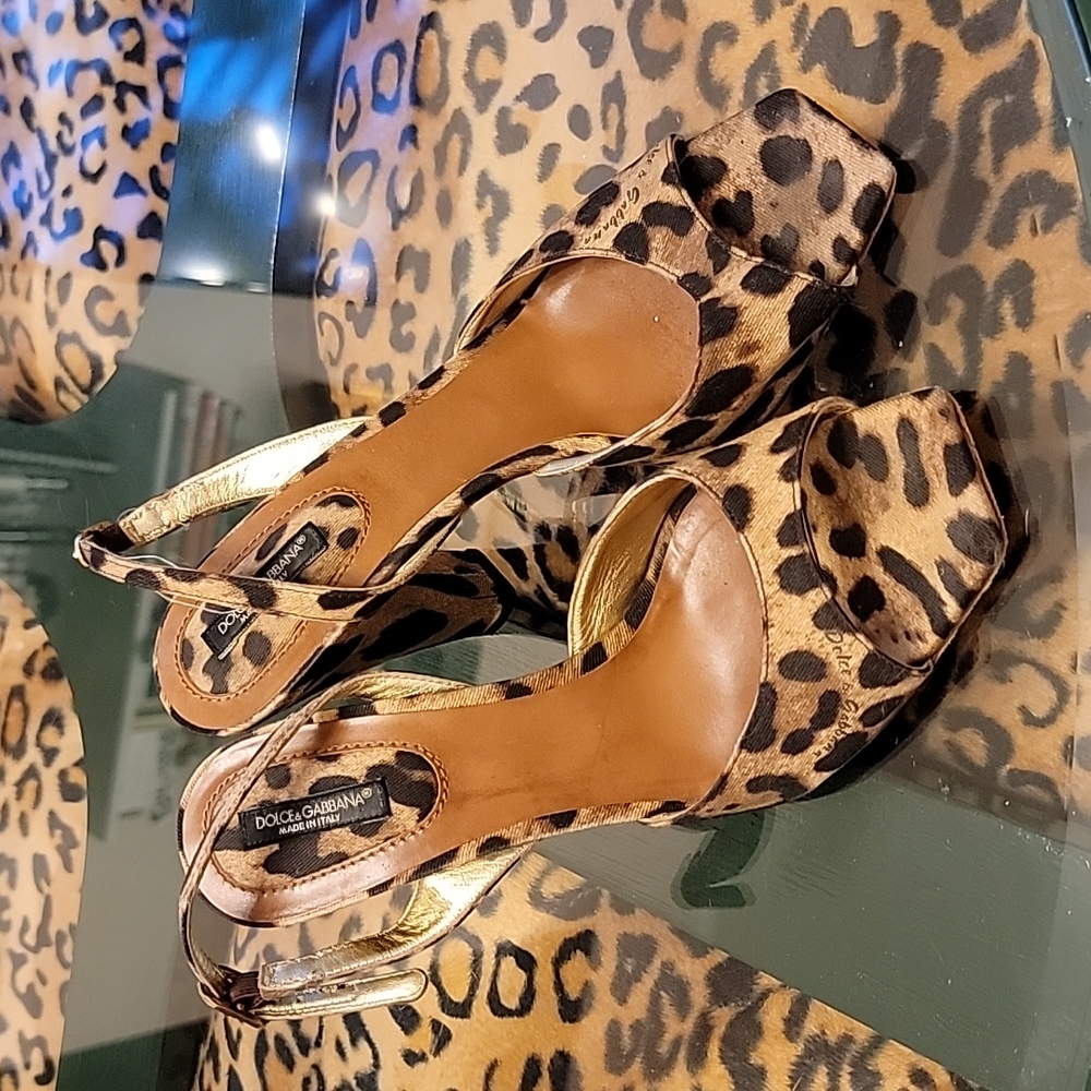 Dolce & Gabbana peep-toe leopard heels